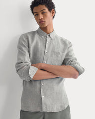 The Classic Shirt in Linen | Agave / Bone