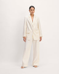 The Oversized Blazer in Linen | Bone