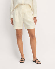 The Linen Way-High庐 Drape Short | Bone