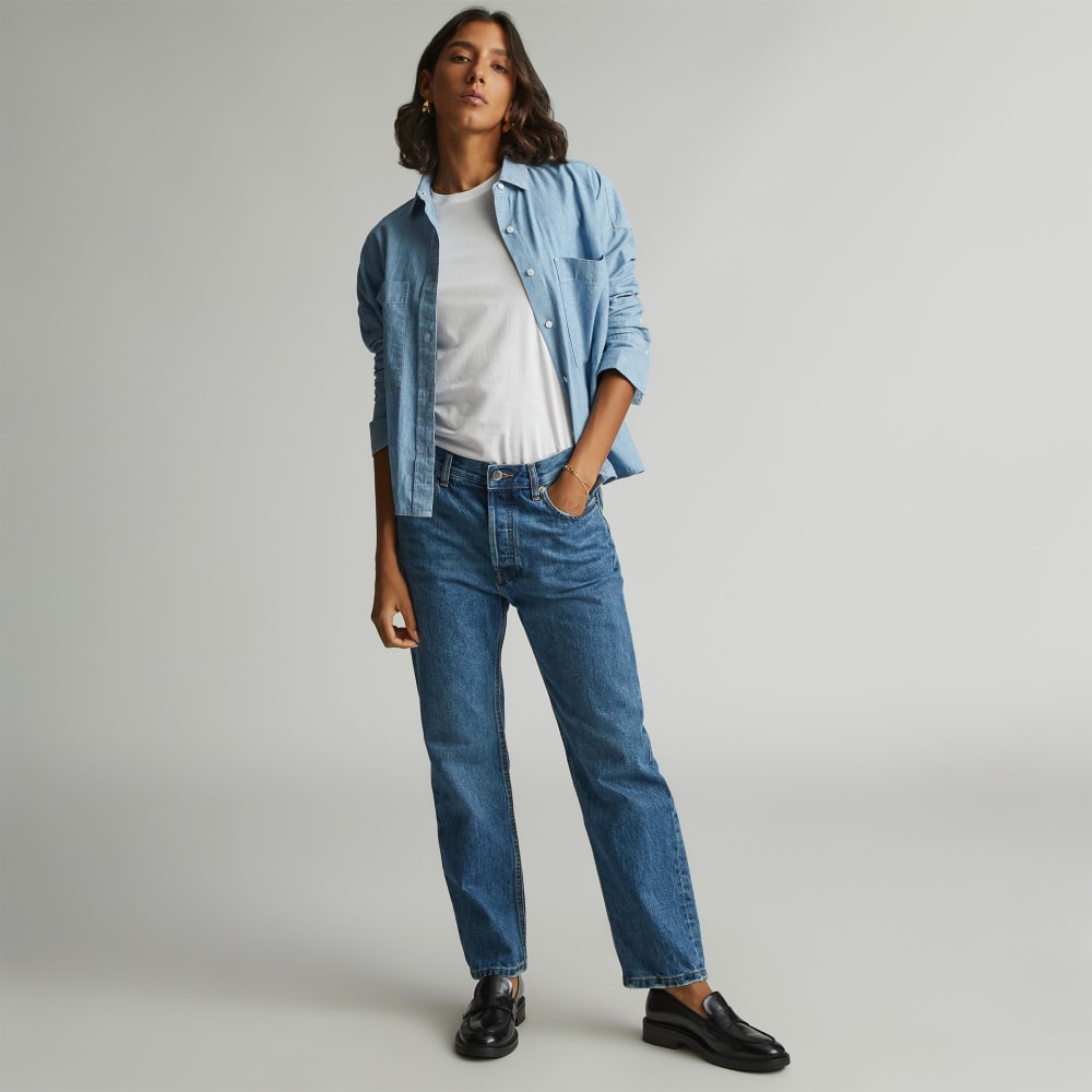 The Rigid Slouch Jean | Washed Indigo | 27.5鈥?Inseam