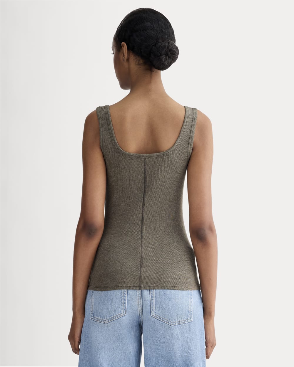 The Luxe Rib聽Square-Neck Tank | Heathered Fatigue