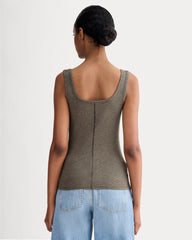 The Luxe Rib聽Square-Neck Tank | Heathered Fatigue