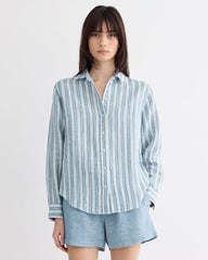 The Must-Have Shirt in Linen | Soft Cobalt/Bone