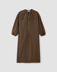 The Gauze Caftan Dress | Cocoa / Black