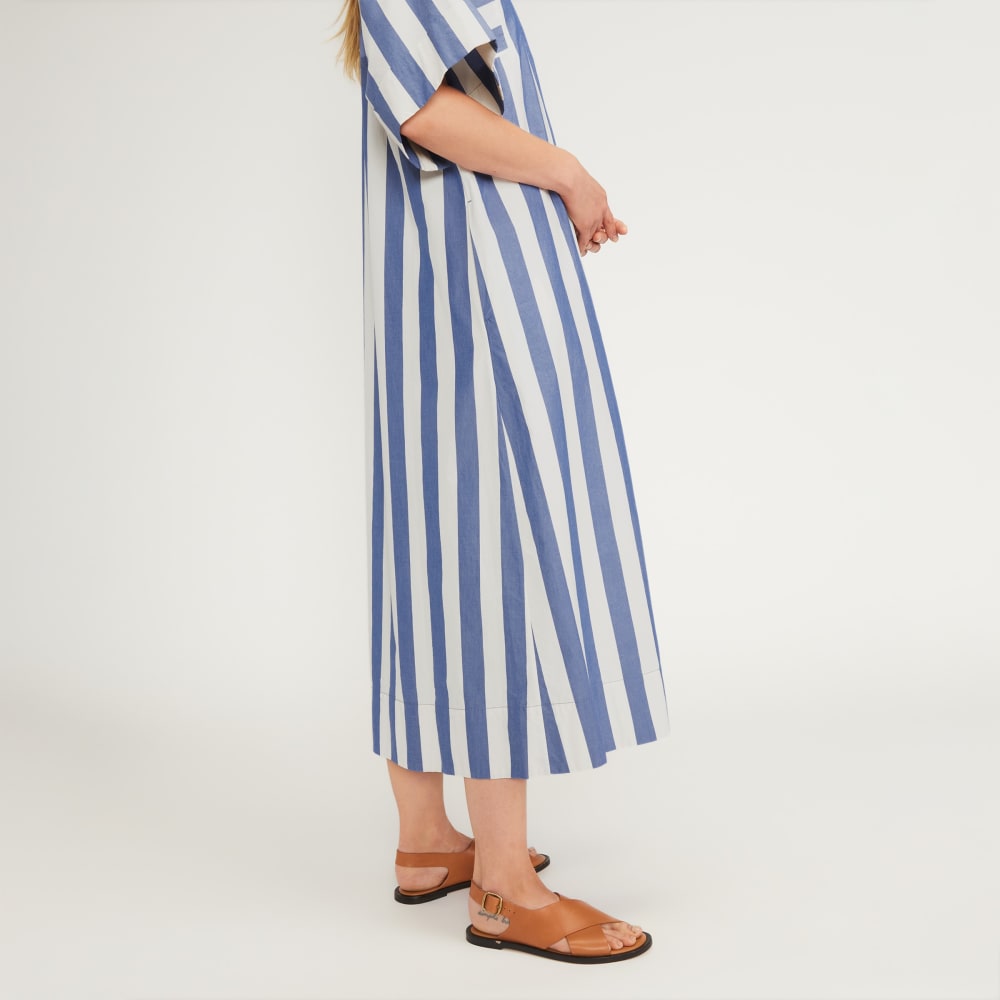 The Poplin Caftan Dress | Mazarine Blue / Bone