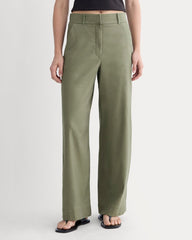 The Wide-Leg Pant in Stretch Linen | Lichen Green