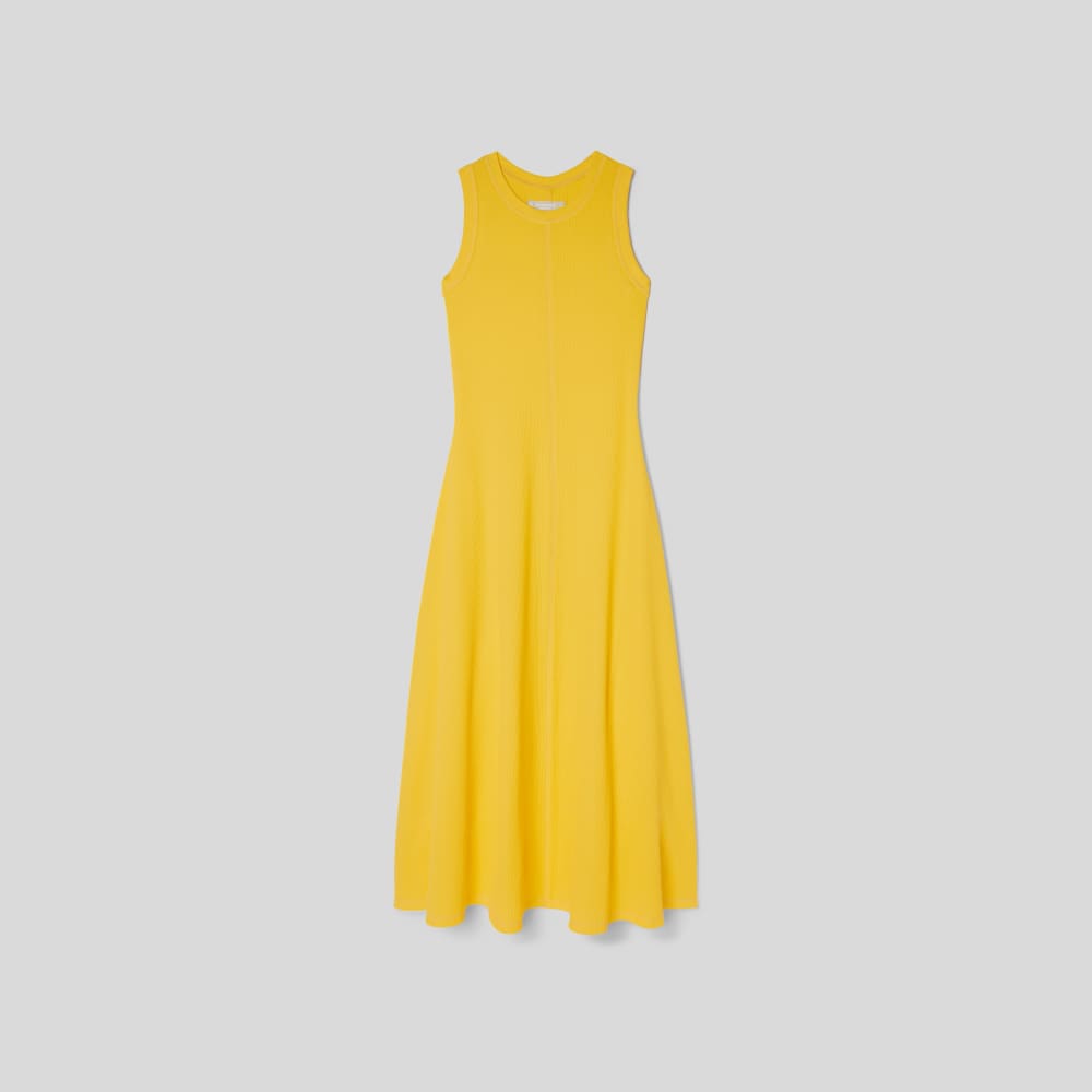 The Organic Cotton Waffle Tank Dress | High Visibility Yellow