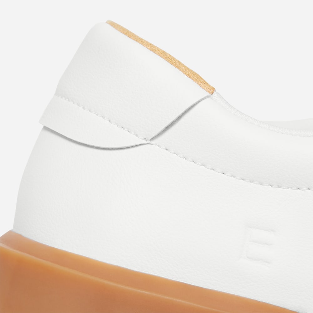 The ReLeather庐 Tennis Shoe | White / Gum Sole