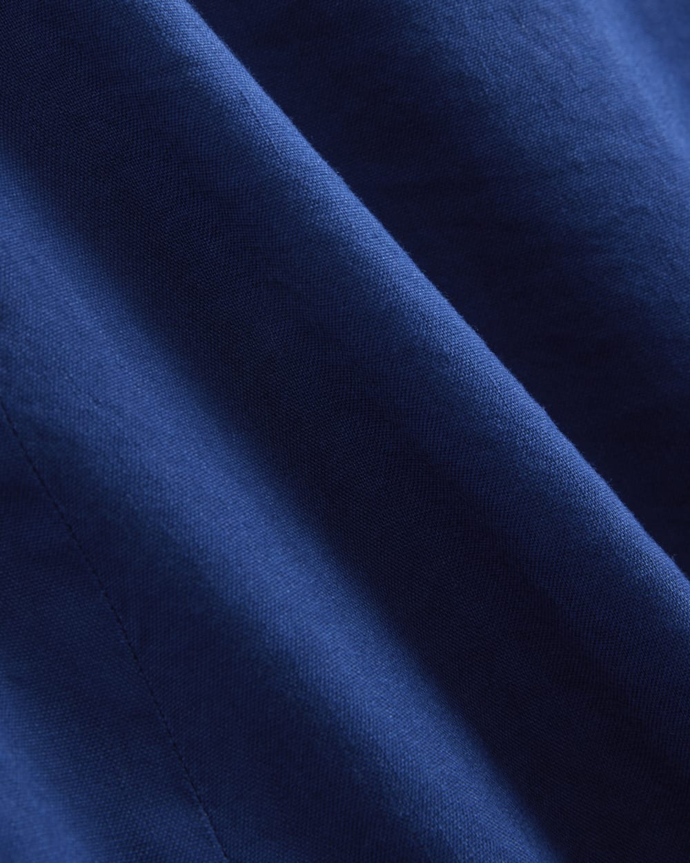 Tie-Neck Dress in Stretch Linen | Estate Blue