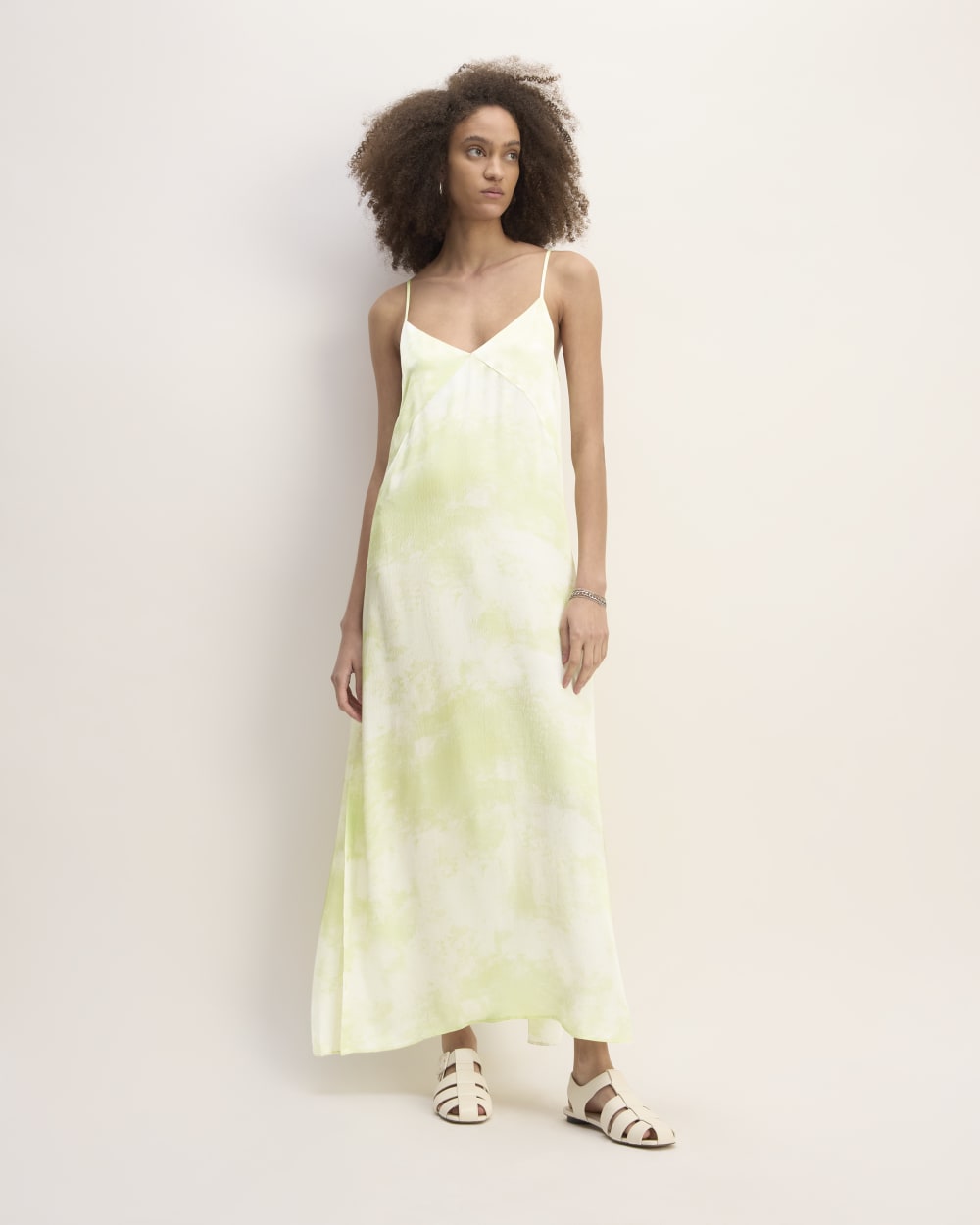The ESENSMOD x Marques' Almeida Satin Tie-Dye Dress | Seafoam Tie-Dye