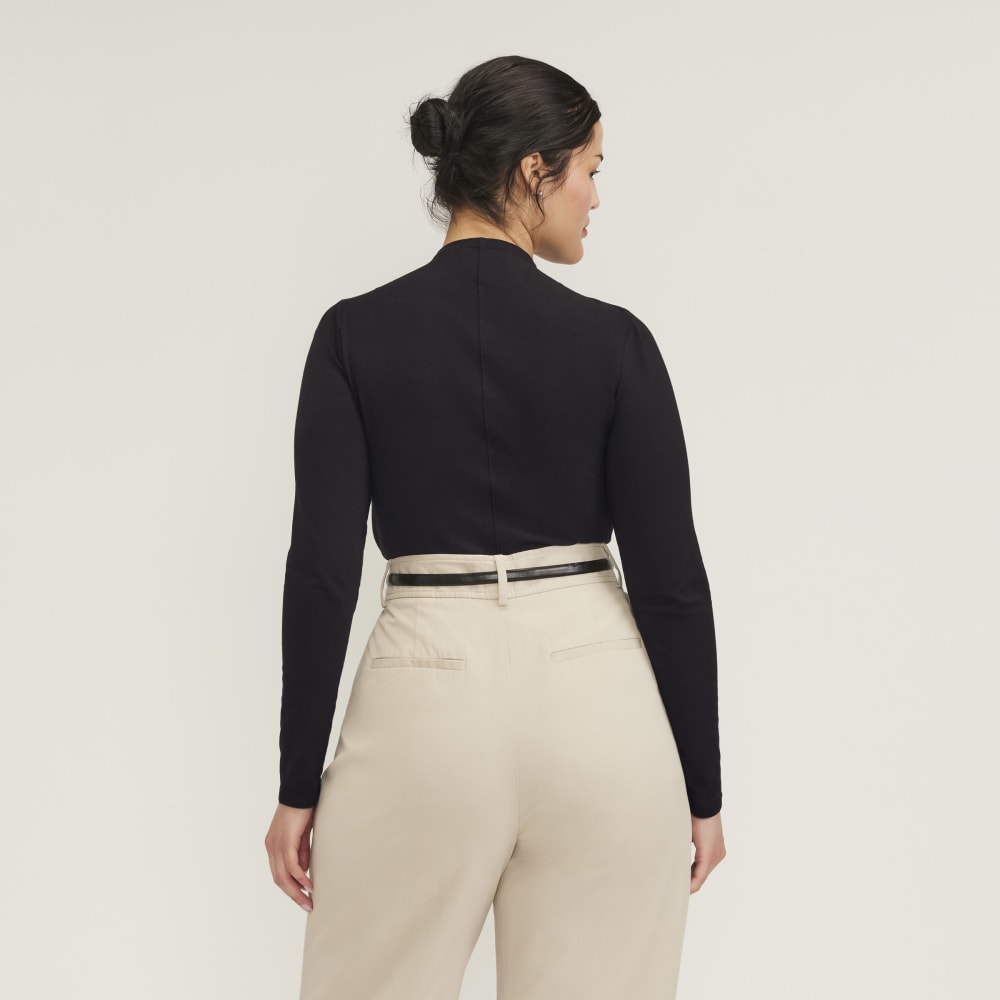 The Supima® Form Funnel Neck Tee | Black