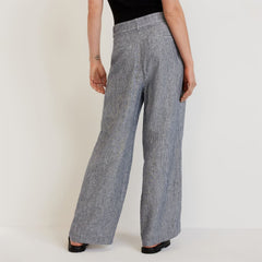 The Linen Way-High庐 Drape Pant | Canvas Tan / Navy