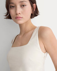 Square Tank in Stretch Linen | Birch