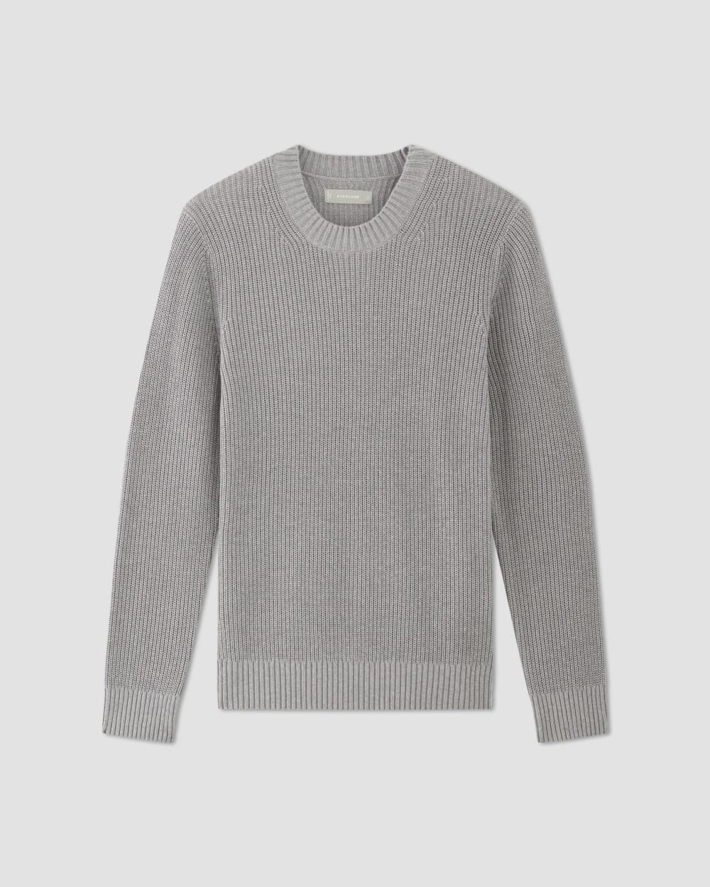 The No-Sweat Ribbed Crew | Heathered Grey