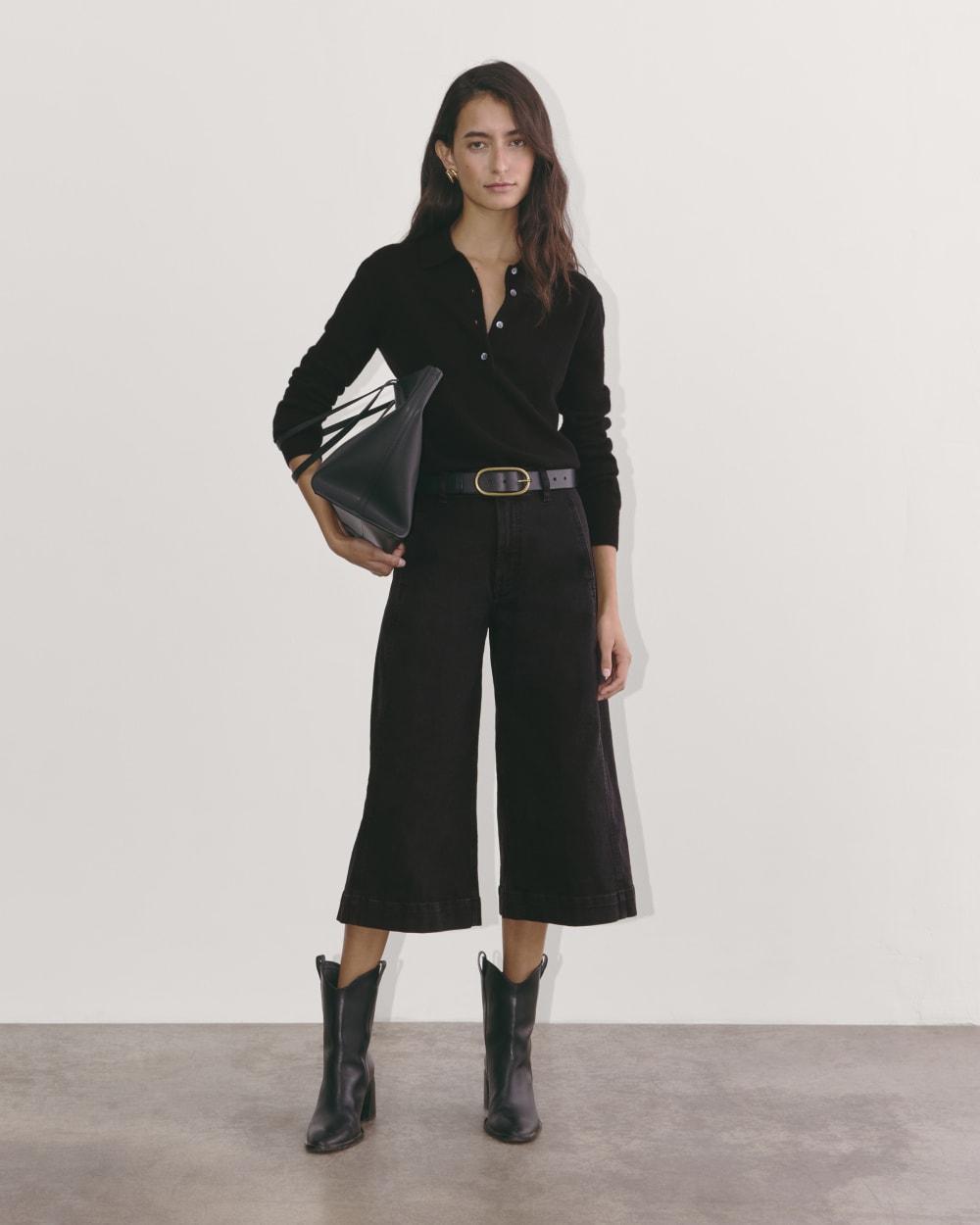 The Denim Culotte | Tumbled Black