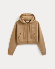 ESENSMOD x The Laufey Foundation Cropped Full-Zip Hoodie | Weathered Clay