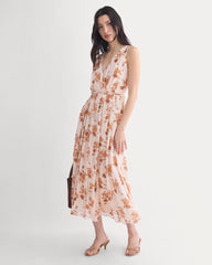 Maxi Dress in Silk Georgette | Soft Floral