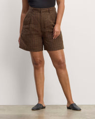 The Linen Way-High庐 Drape Short | Cocoa / Black
