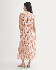 Maxi Dress in Silk Georgette | Soft Floral
