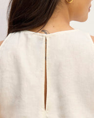 The Linen High-Neck Tank | Bone