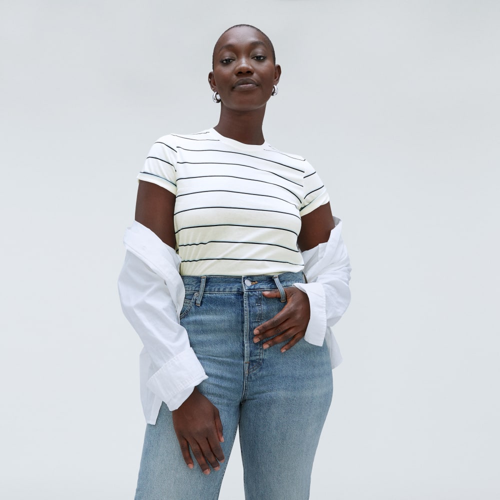 The Organic Cotton Crew Tee | Navy / White