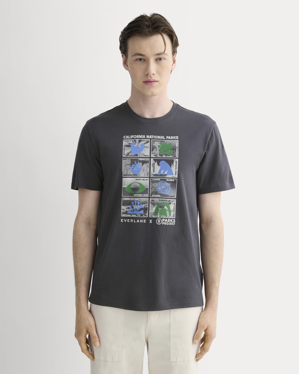 The ESENSMOD x Parks Project Essential Organic Crew | Forged Iron / Natural / Granada Sky Blue / Green